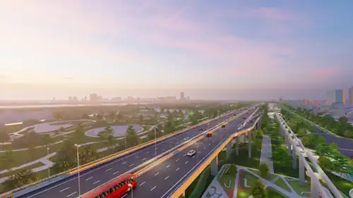 Phối cảnh đại lộ 120m nội khu Vinhomes Global Sportia